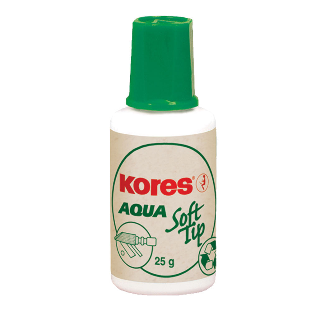 Fluid corector Kores, 20 ml, pe baza de apa, aplicator cu burete Fluid corector Kores, 20 ml, pe baza de apa, aplicator cu burete